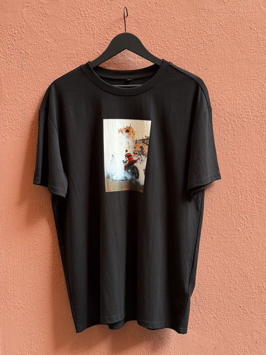 T-shirt noir "Moto" Frisson x Ojoz